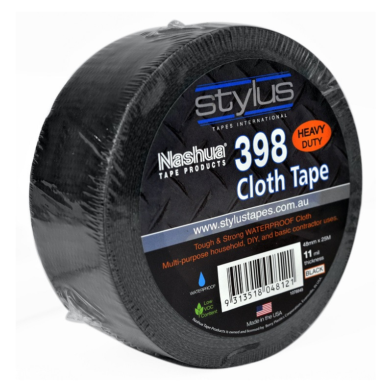 Nashua 398 Gaffer Tape (Black, 25m)